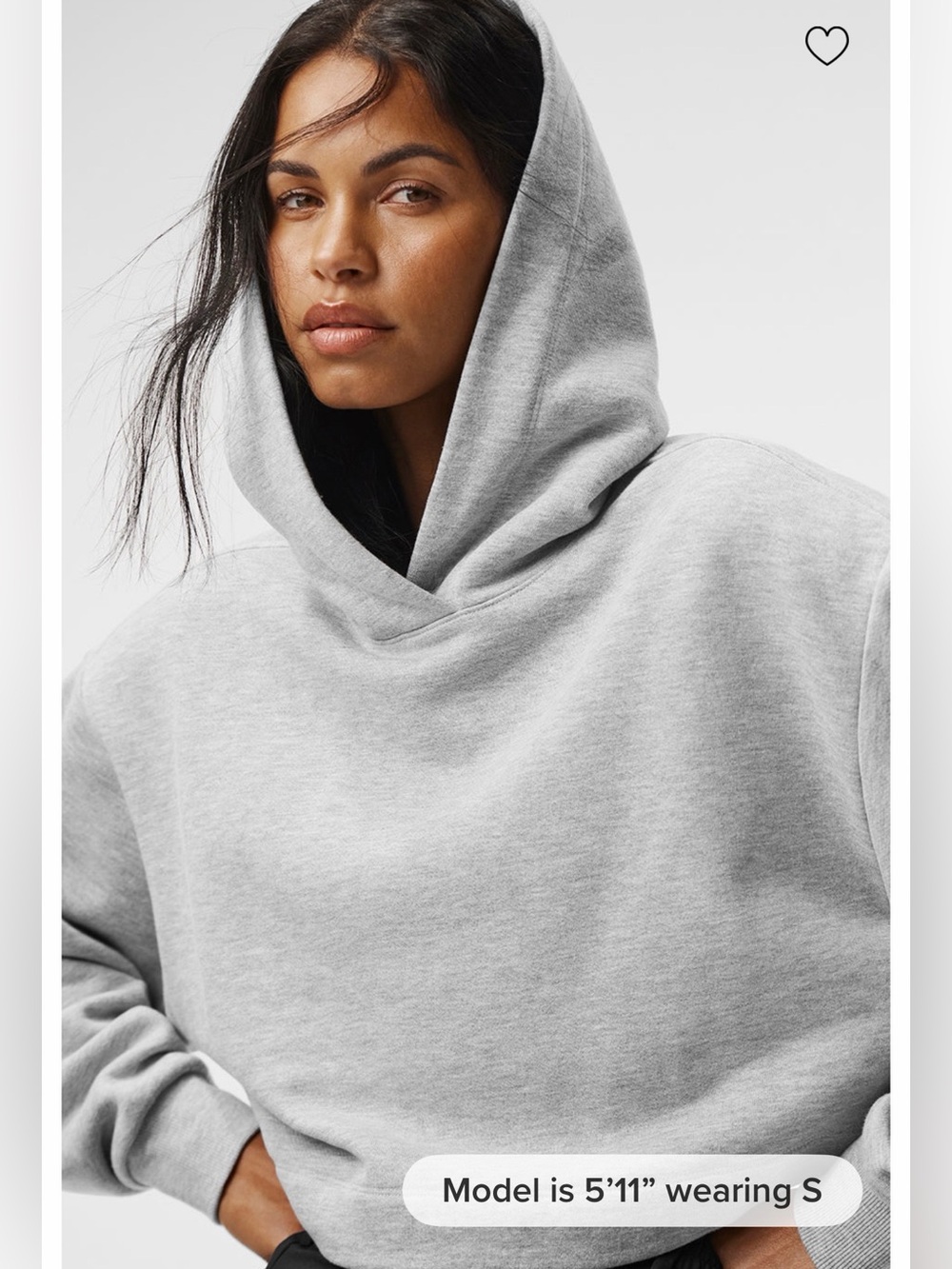 Alo Bae Hoodie in Athletic Heather Grey